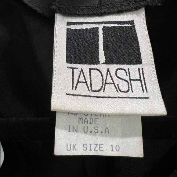 Tadashi Black Satin Ruffle High Collar Maxi Dress $495 - Picture 10 of 12